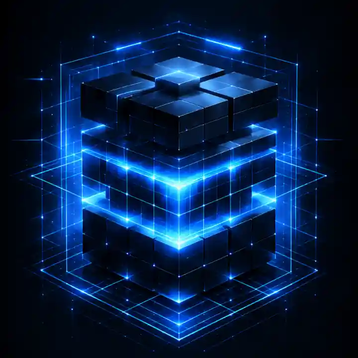 A clean illuminated modular stack representing the layered Impralis decision engine.